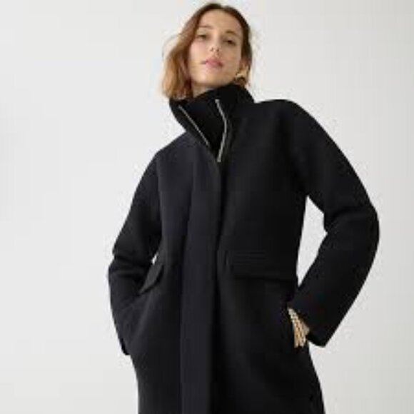 NWT J Crew Cocoon coat in Italian stadium-cloth wool blend Size 0 - Picture 1 of 6